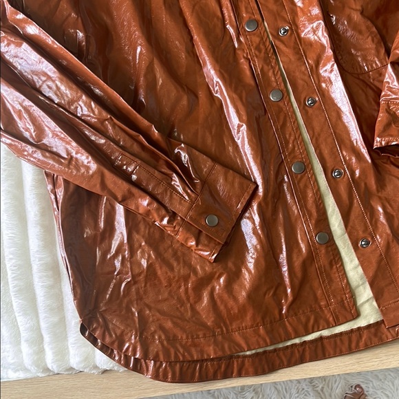 NWT Cotton On Vegan Leather Button Up - Picture 5 of 9